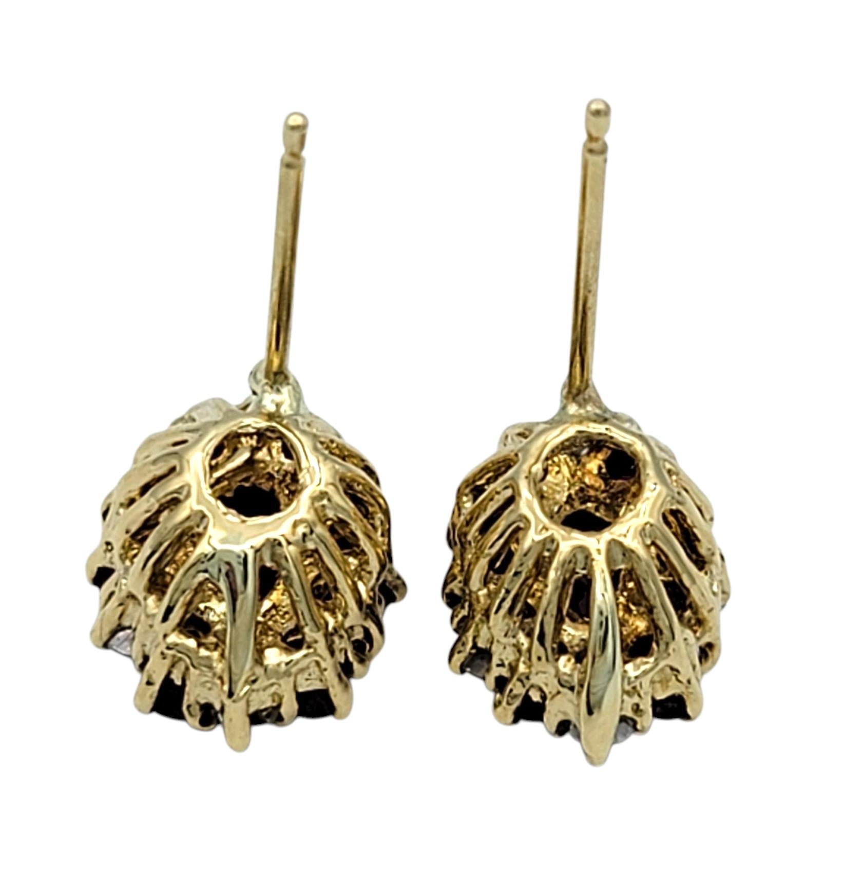 Marquise Shaped Ruby and Diamond Halo Stud Earrings in 14 Karat Yellow Gold In Good Condition For Sale In Scottsdale, AZ