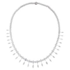 Marquise SI/H 26.36Ct Collana nuziale a girocollo di diamanti in oro bianco 18k Gioielli