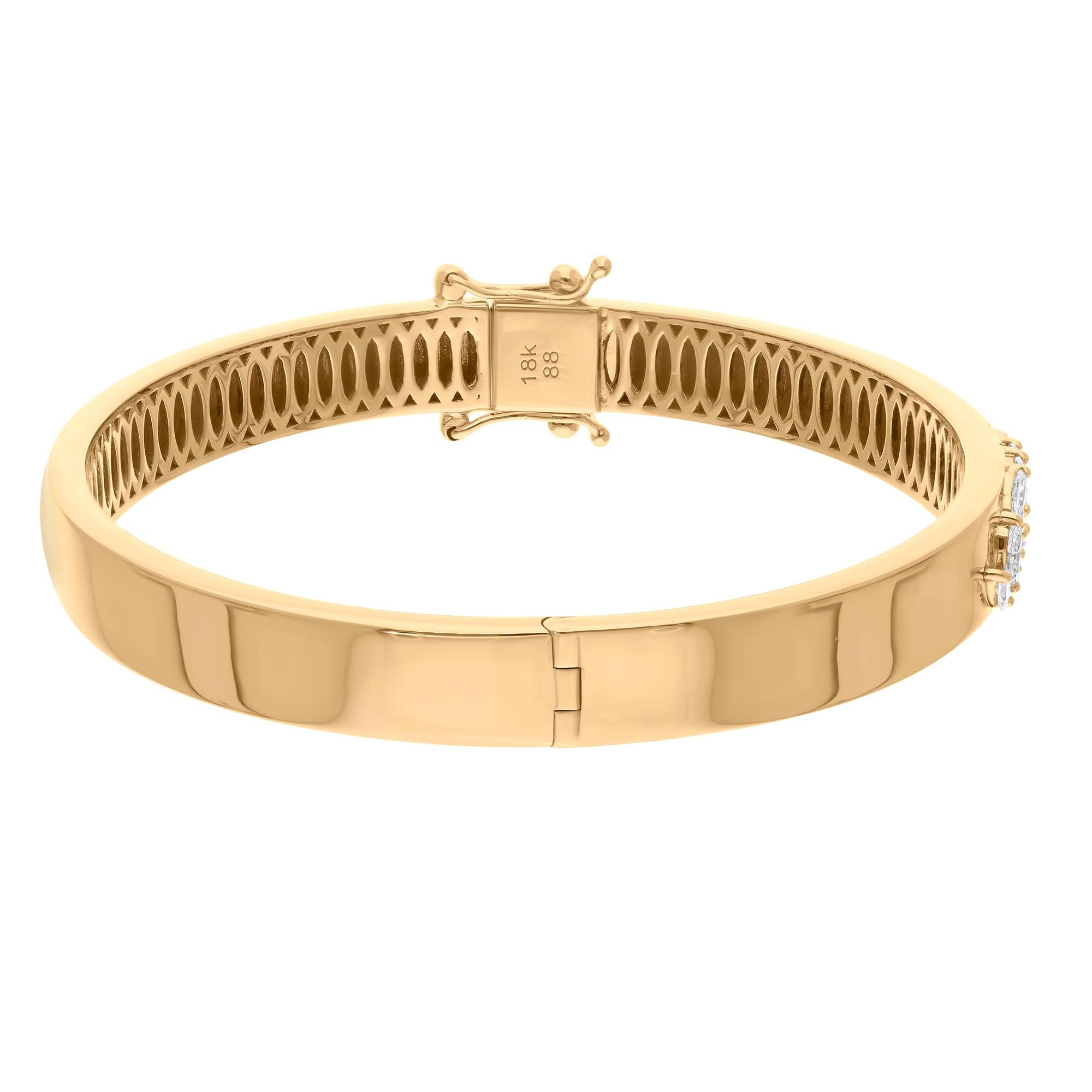 Donna Bracciale con cluster di diamanti Marquise SI/H in oro giallo 18 carati Tutte le tariffe pagate in vendita
