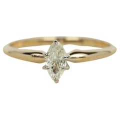 Bague de fiançailles solitaire Marquise - 0,23 ct de diamant en or 14K