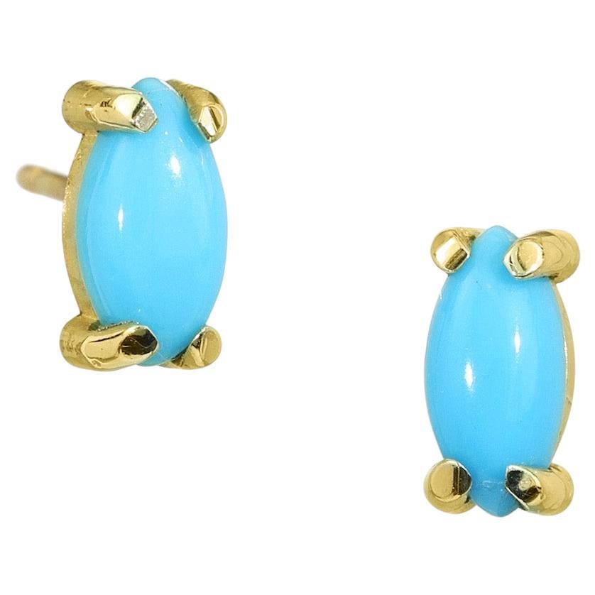 Marquise Turquoise Studs For Sale