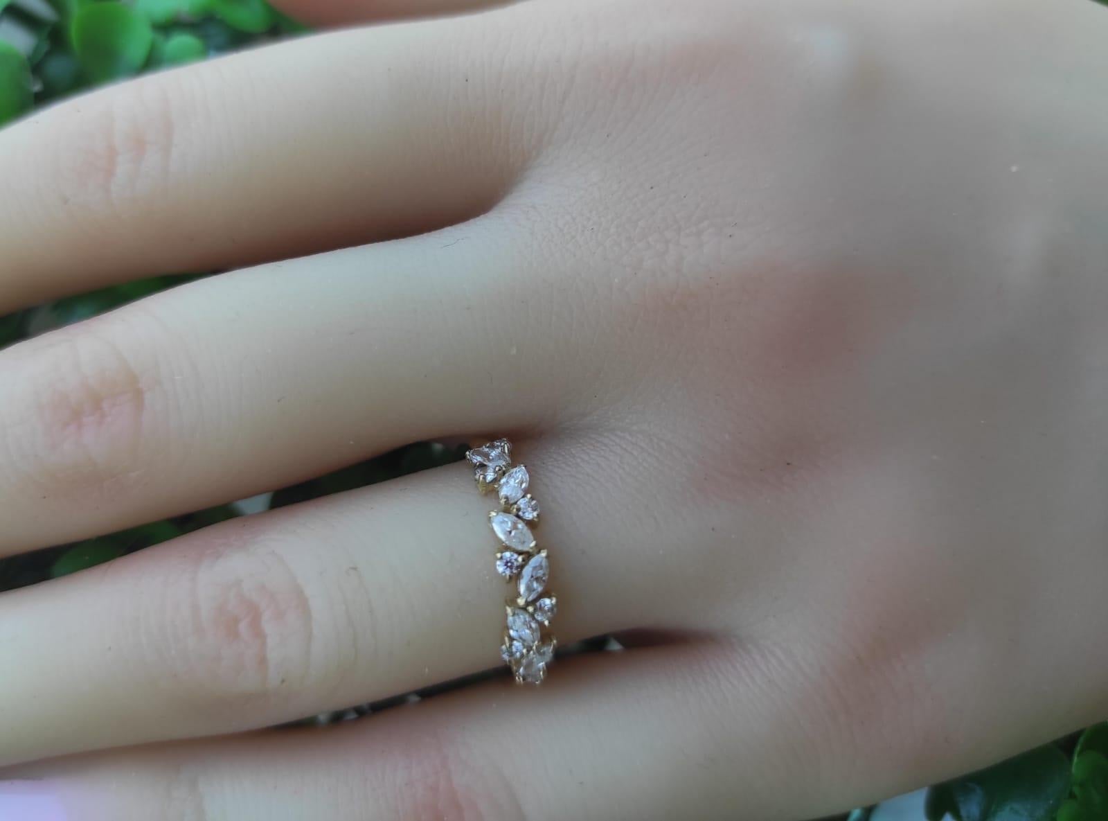 Marquise Wedding 14k gold ring 4