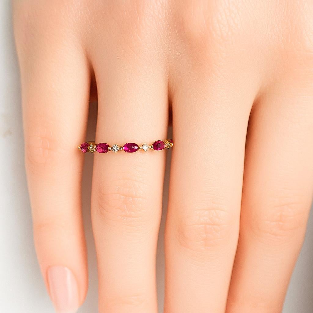 En vente :  Bague de mariage marquise en or 14 carats 5