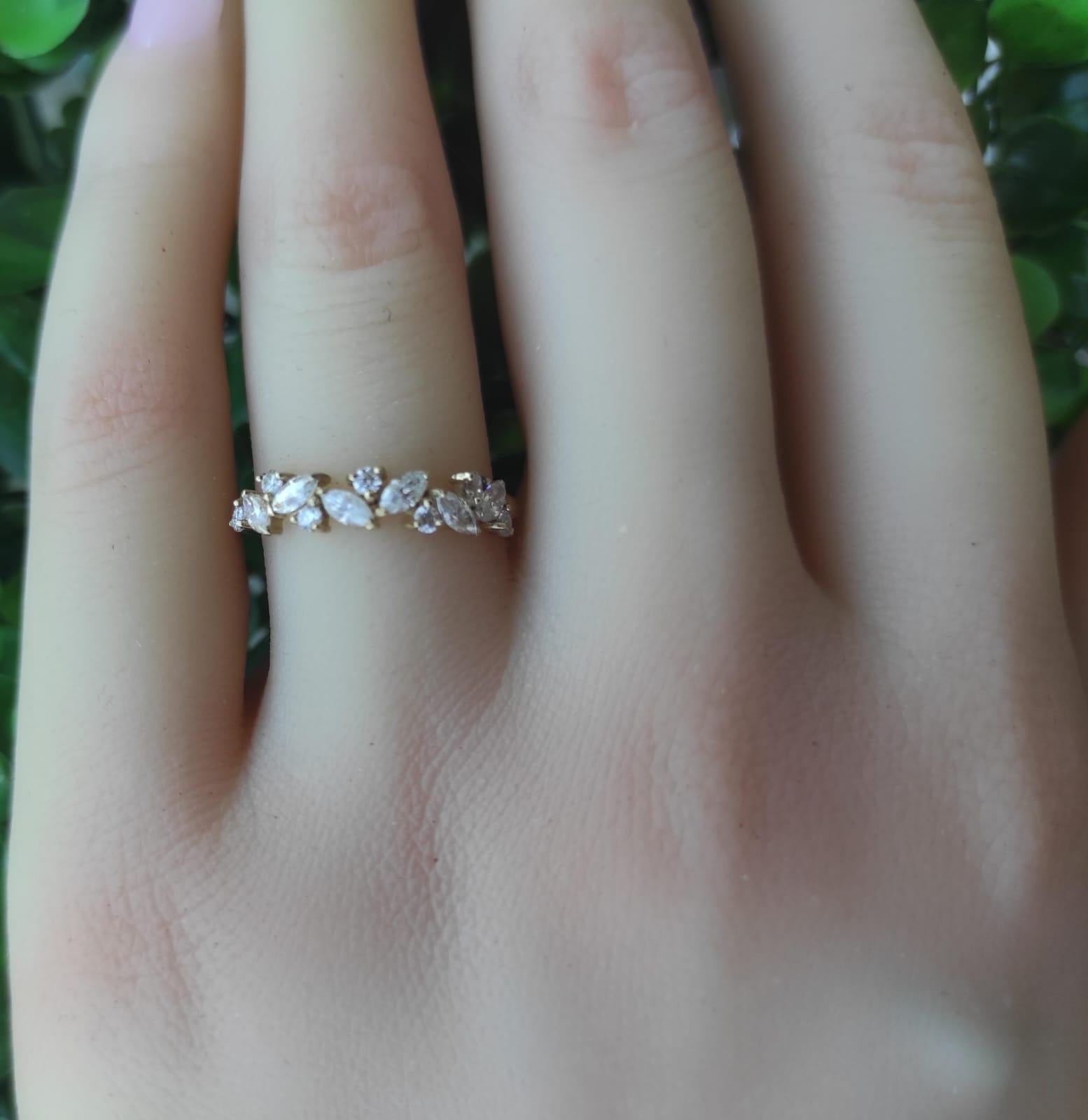 Marquise Wedding 14k gold ring 6