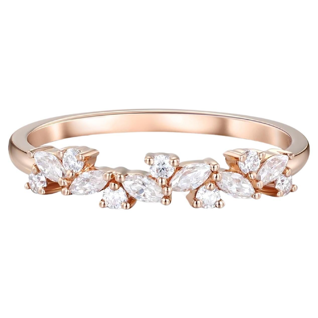 Marquise Wedding 14k gold ring
