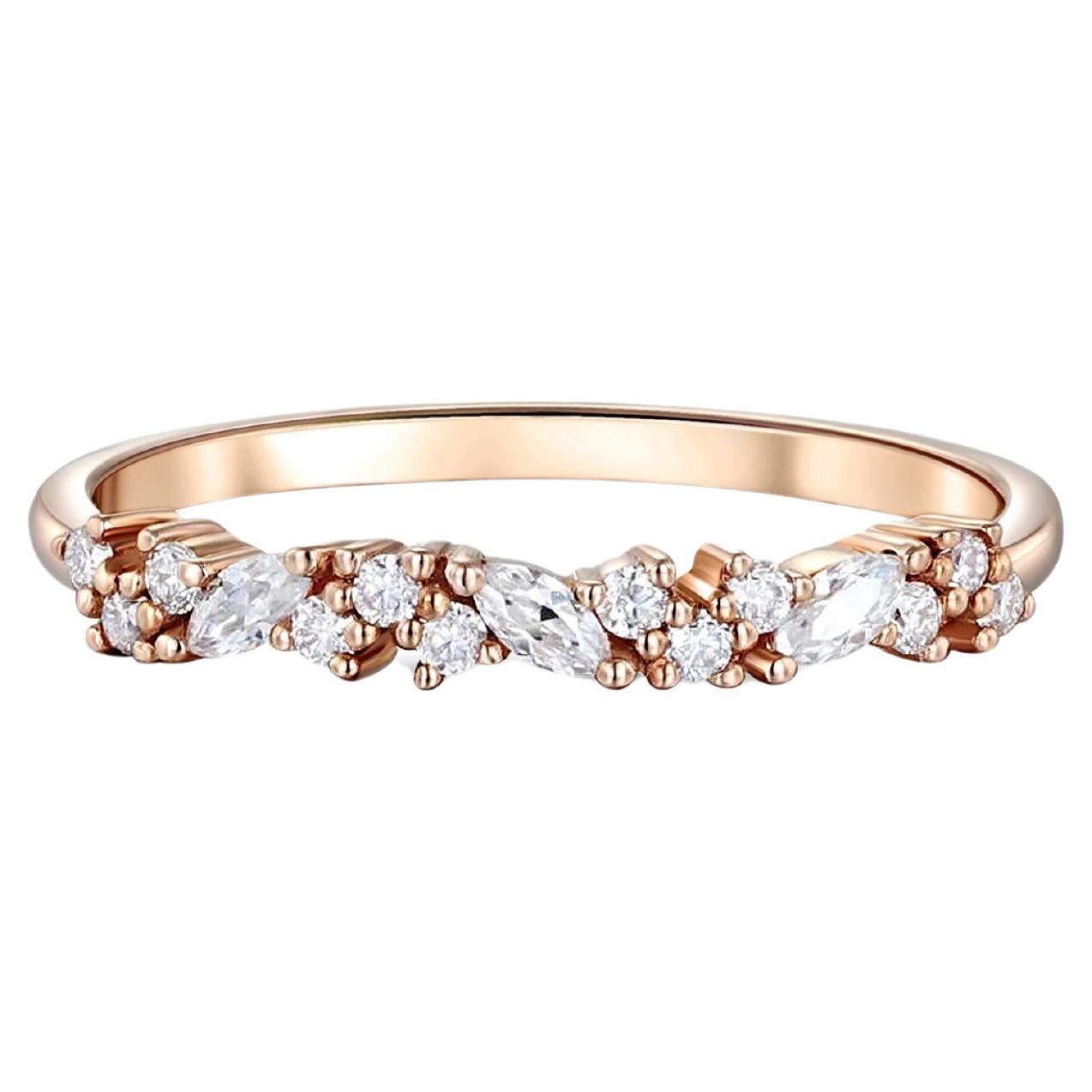 Marquise Wedding 14k gold ring