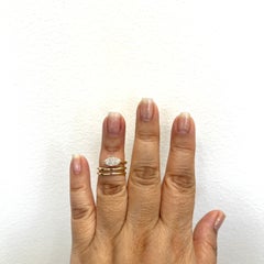 Marquise White Diamond Snake Ring in 14K Yellow Gold