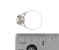 Marquise Yellow Diamond with Sapphire Halo and Diamond Shoulders