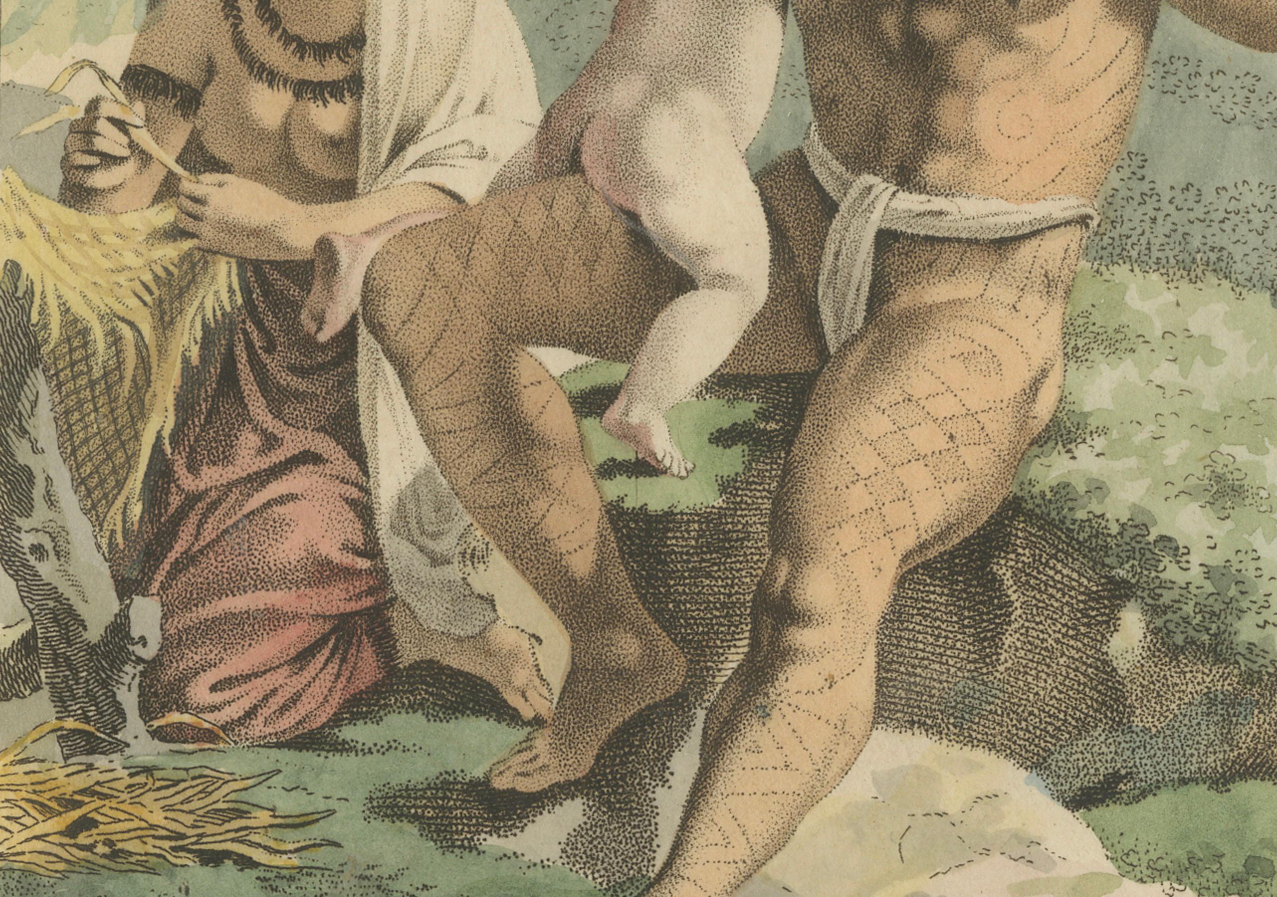 Marquisen-Eilanders – Antique Hand-Colored Ethnographic Engraving (early 1800s)