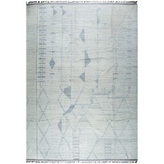 Tapis de laine beige de Marrakech Solace, noué à la main, design minimaliste