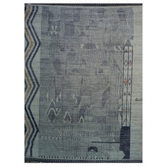 Tapis en laine nouée à la main Marrakech Mosaic, Geometric Tribal Design Modern