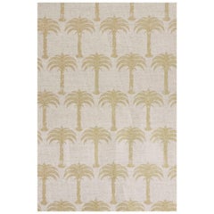 'Marrakech Palm' Contemporary, Traditional Fabric in Gold on Natural