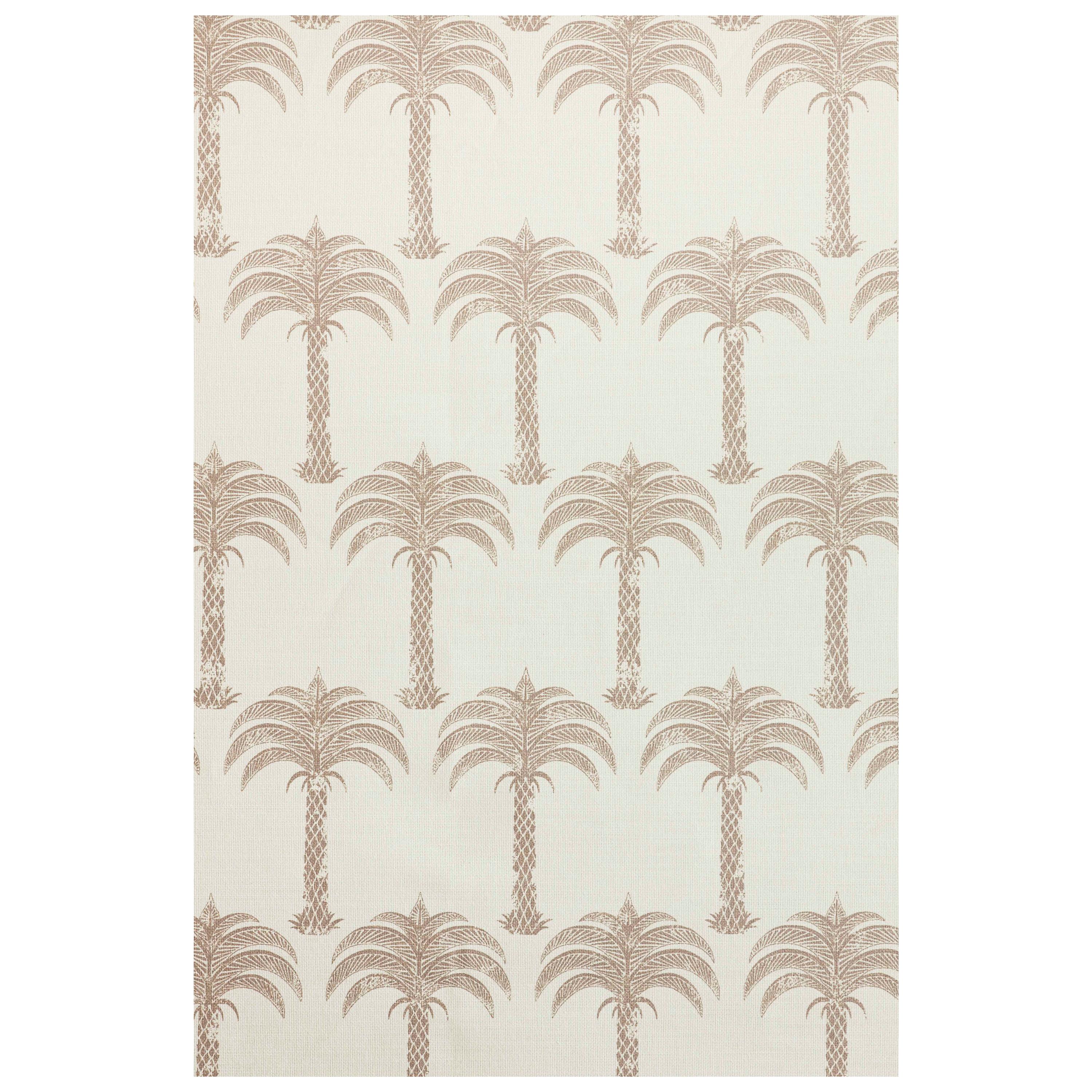 'Marrakech Palm' Contemporary, Traditional Fabric in Soft Gold For Sale