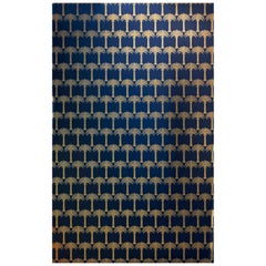 'Marrakech Palm' Contemporary, Traditional Wallpaper in Midnight Blue