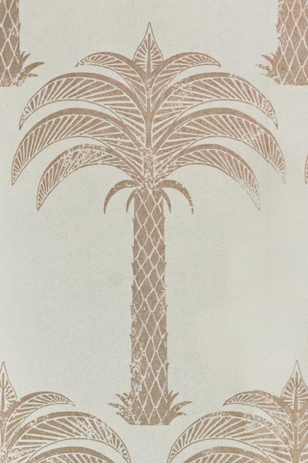 Paper 'Marrakech Palm' Contemporary, Traditional Wallpaper in Soft Gold For Sale