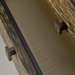 Marrakech Palm Wood and Shagreen Side Table with Drawers by Giordano Viganò