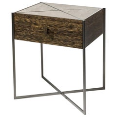 Marrakech Palm Wood and Shagreen Side Table with Drawers by Giordano Viganò