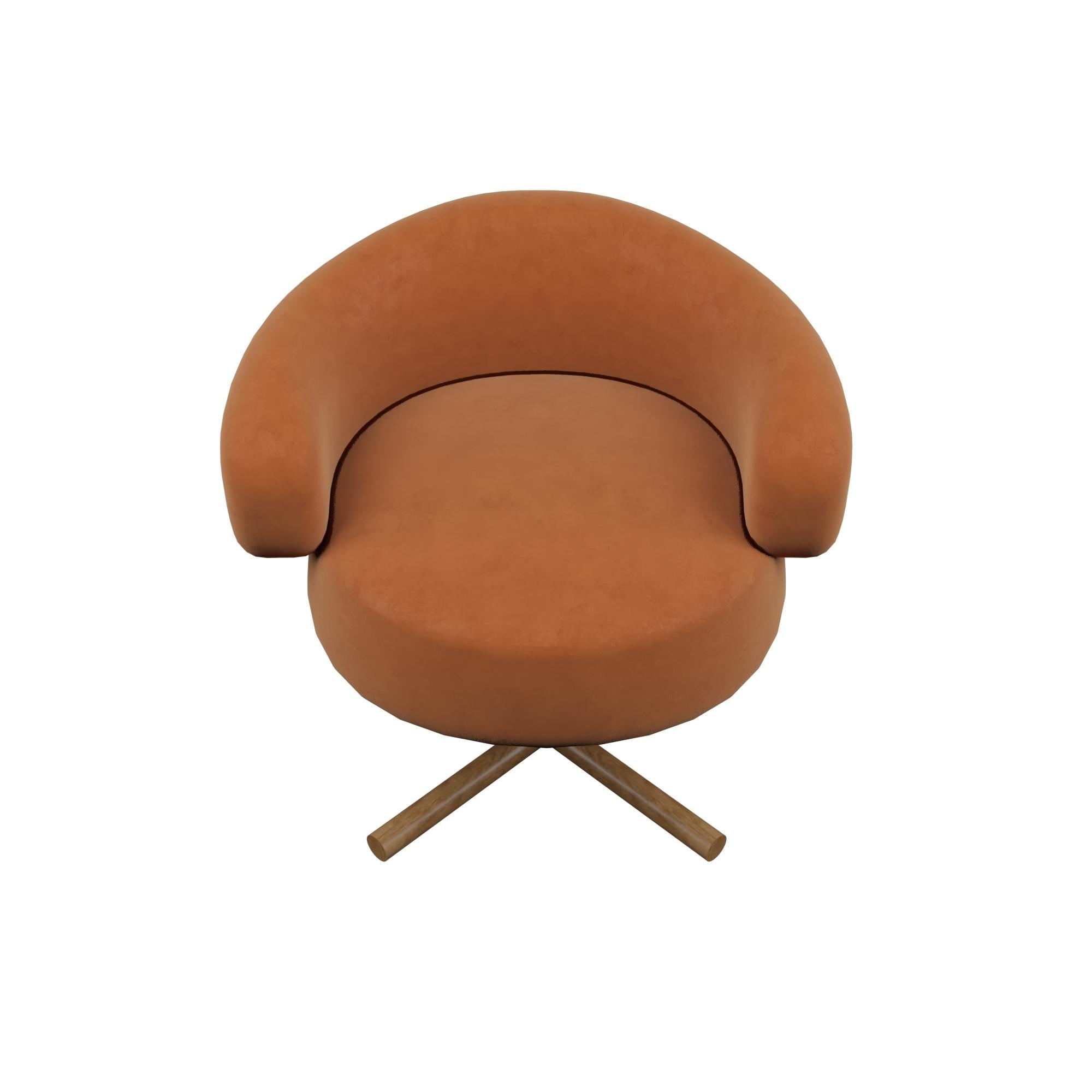 Modern MARRAKECH Velvet Chair in Orange by Alexandre Ligios, REP by Tuleste Factory For Sale