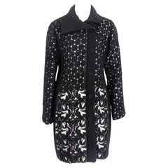 Marras Schwarz Weiß Polka Dot Alpaka Mohair Mantel 2000s