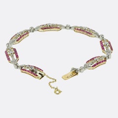 Bracciale Marret Frères Belle Époque con rubini e diamanti