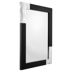 Marri Wall Mirror in Silver-Plated Brass & Alpi Oak Veneer by Marau