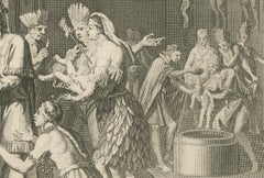 Marriage and Infant Rituals among the Mexicans, Engraving from 1734