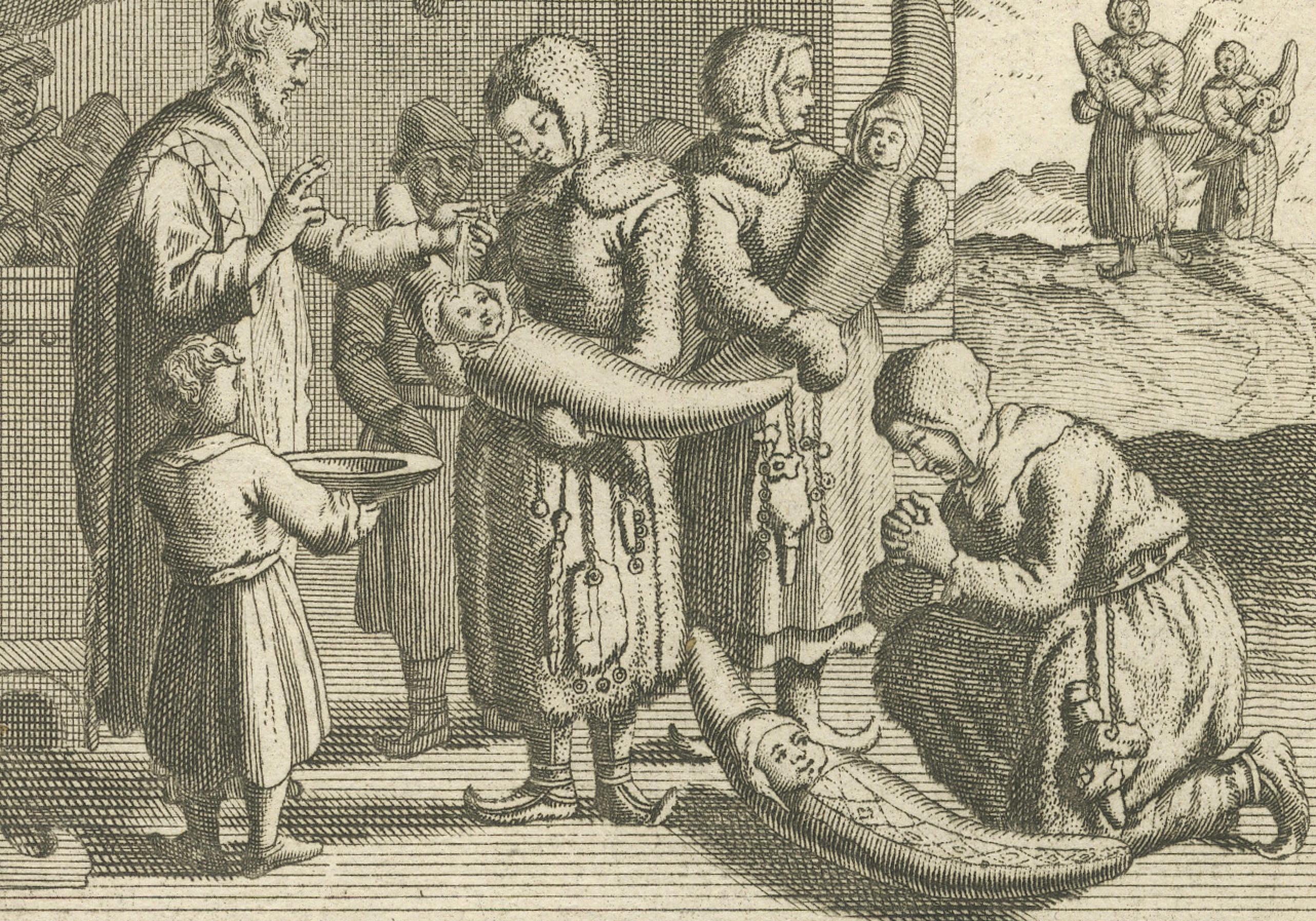Marriage, Baptism, and Other Customs of the Sami People in Lapland, 1726 In Good Condition For Sale In Langweer, NL