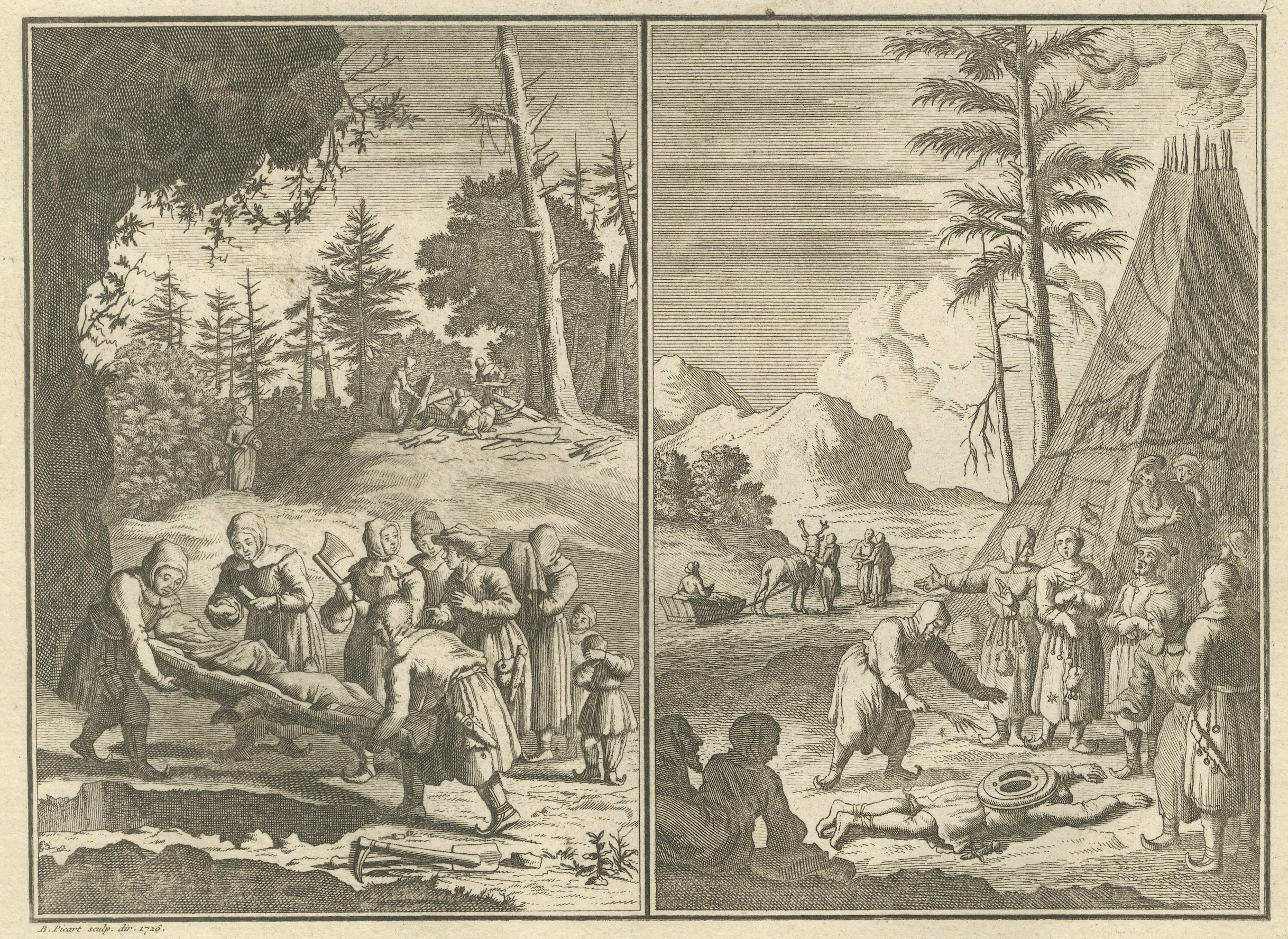 Paper Marriage, Baptism, and Other Customs of the Sami People in Lapland, 1726 For Sale