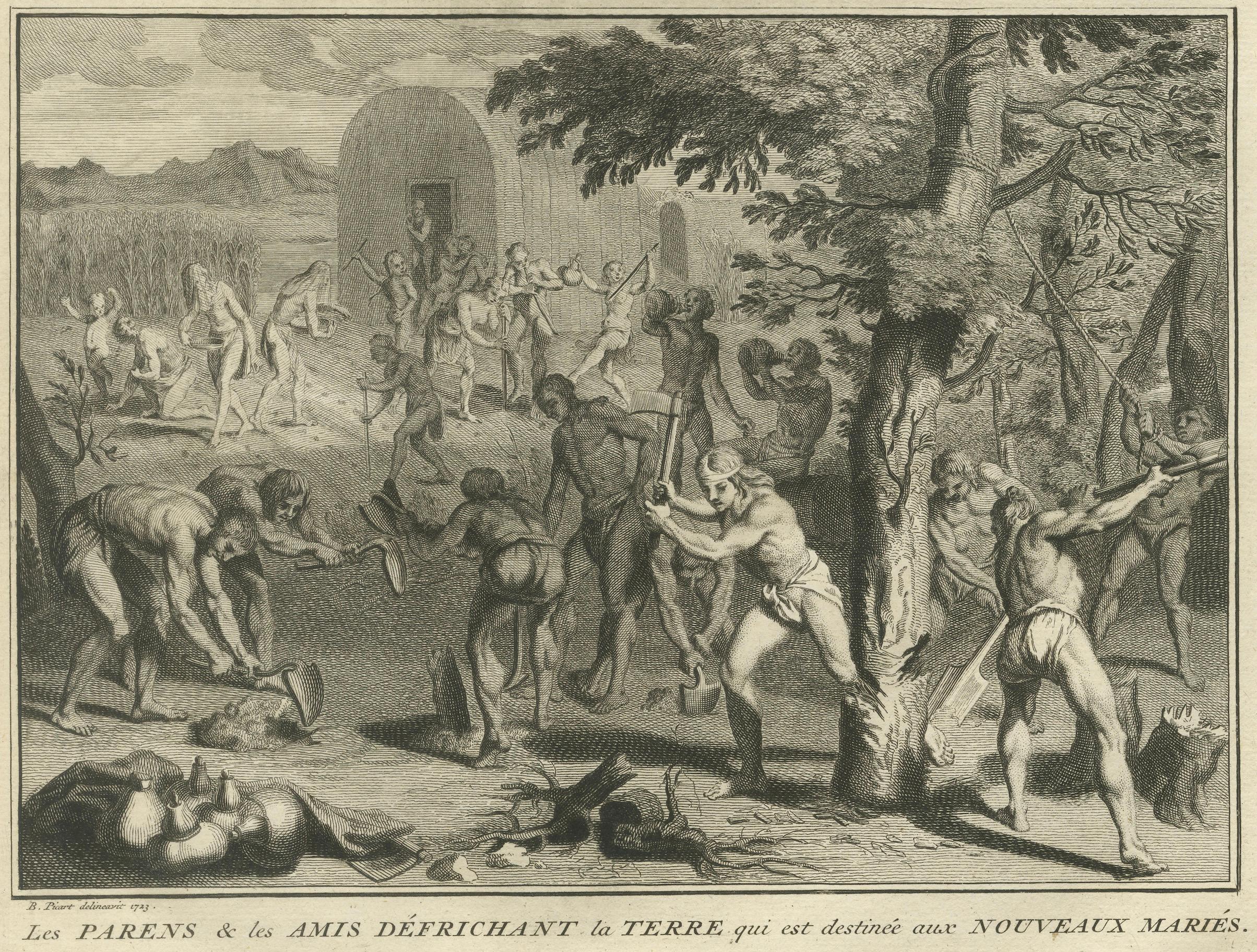 Marriage of the Indians of Panama und Land Clearing for the Newlyweds, 1734 (Papier) im Angebot