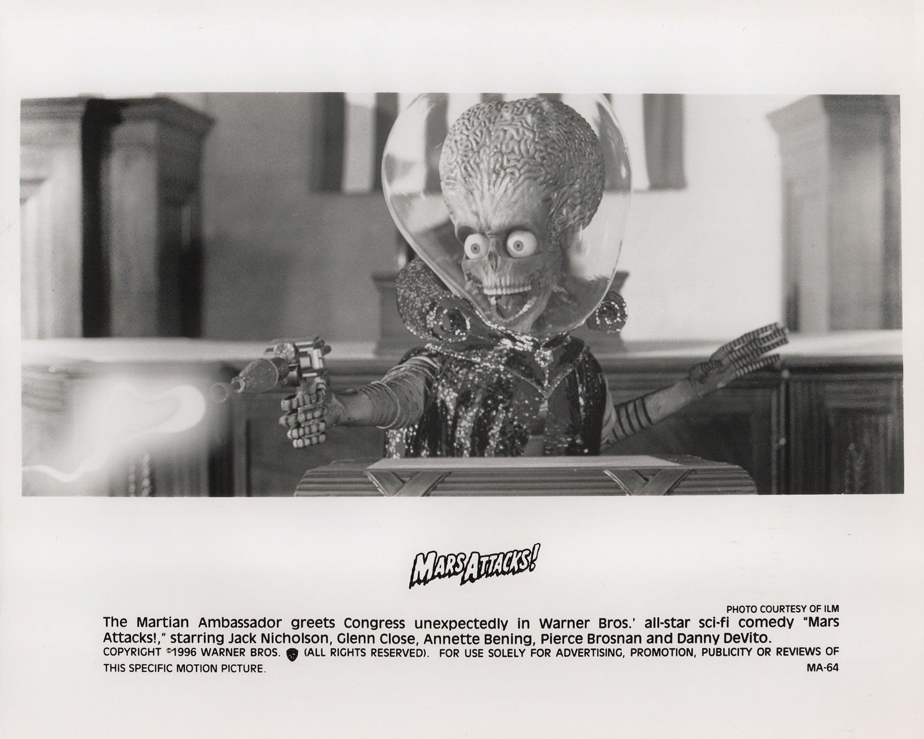 Paper Mars Attacks 1996 Publicity Film Movie Press Still Framed For Sale