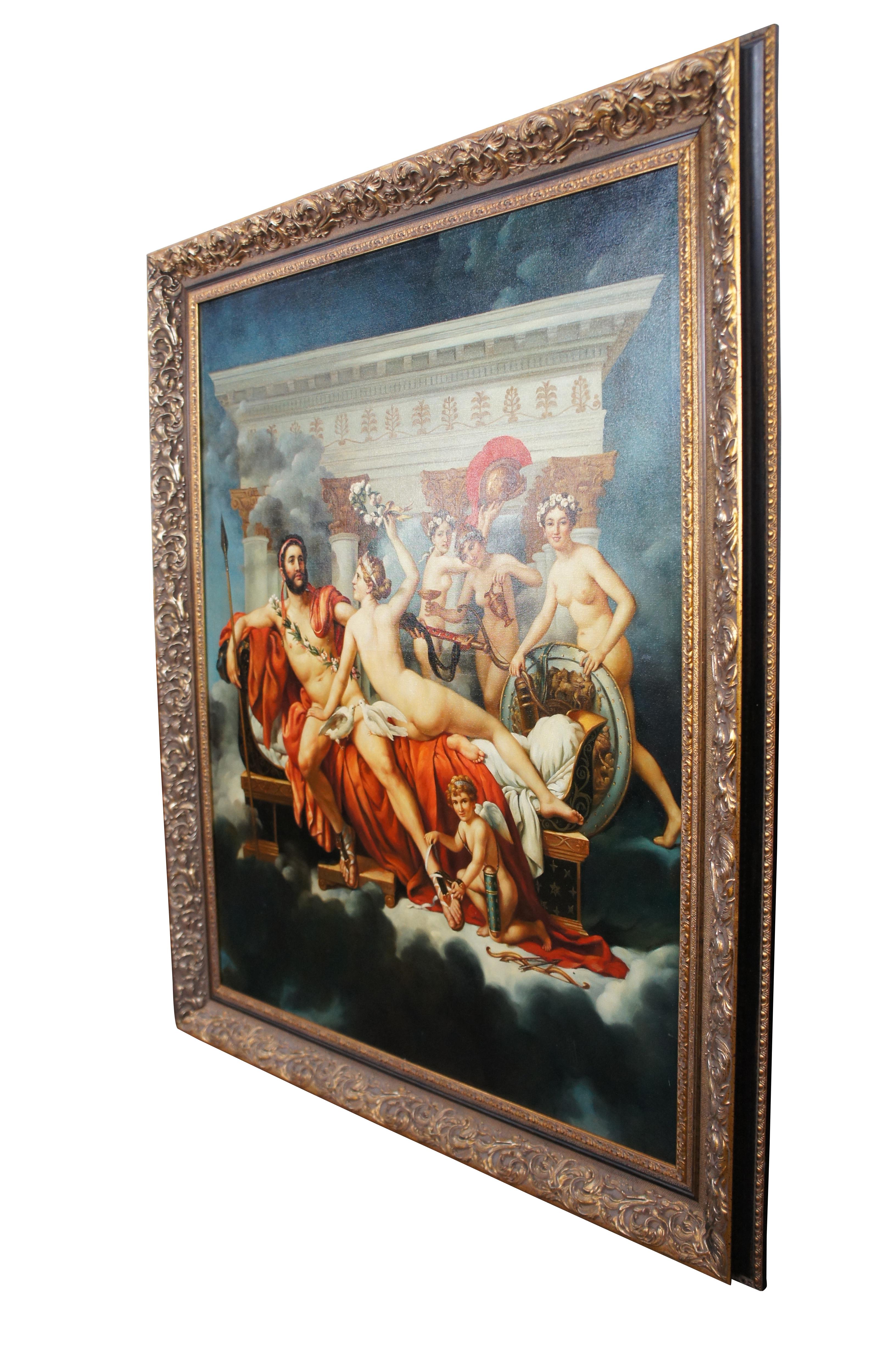 Neoclassical Mars Being Disarmed by Venus After Jacques-Louis David Classical Painting 70