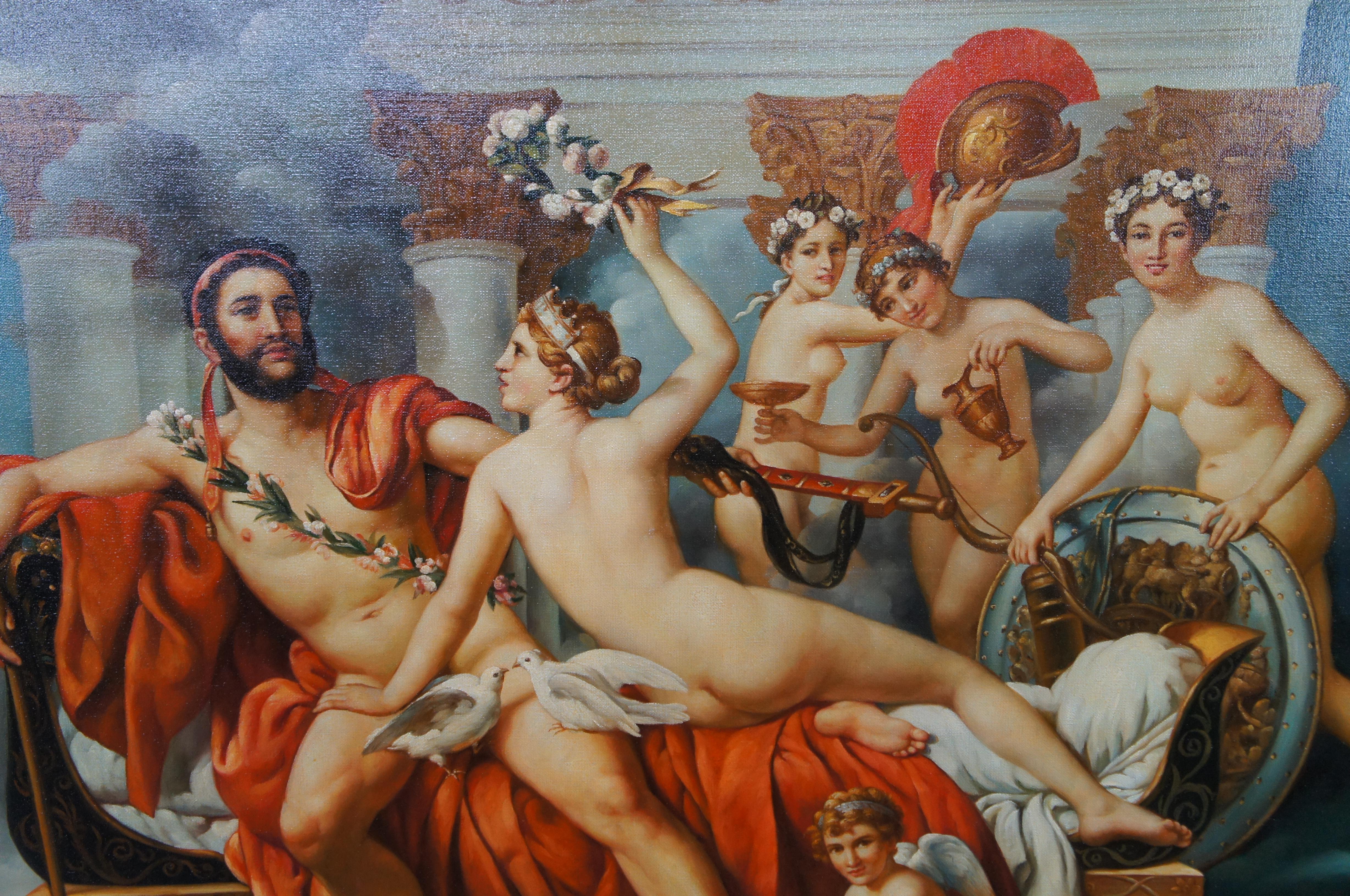 Canvas Mars Being Disarmed by Venus After Jacques-Louis David Classical Painting 70