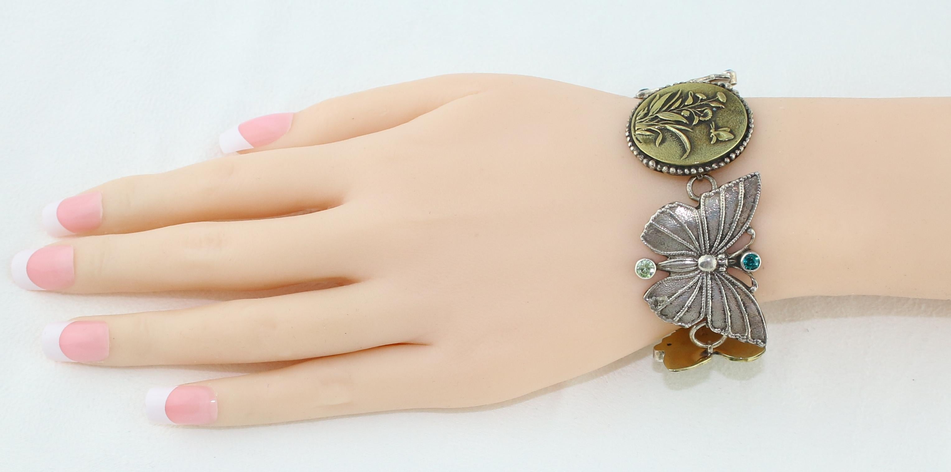 Donna Bracciale in argento con farfalla Mars & Valentine in vendita