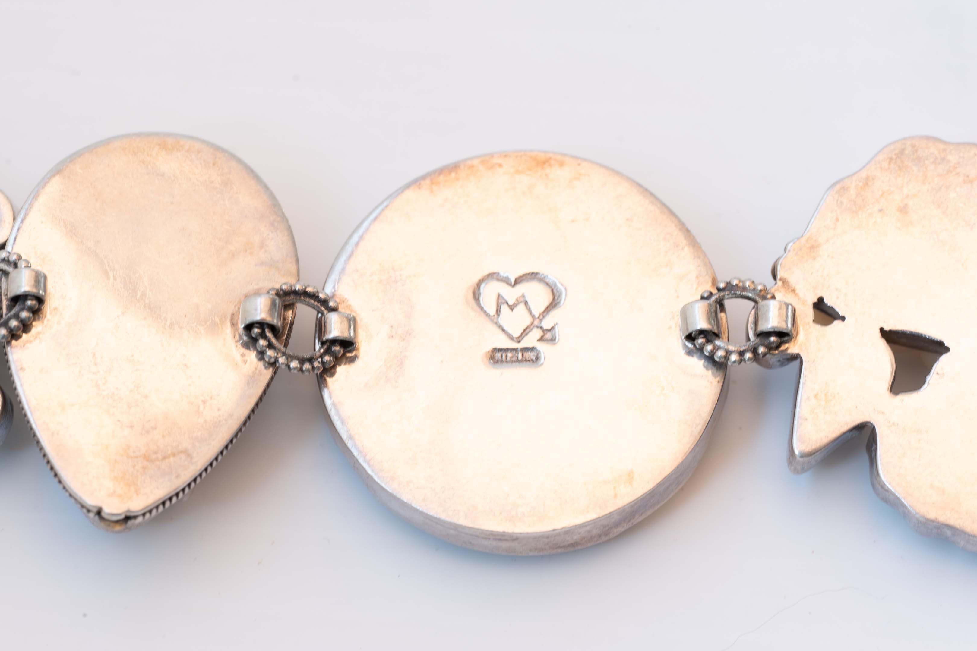 Mars & Valentine Echo of the Dreamer Sterling Silver & Brass Bracelet For Sale 6