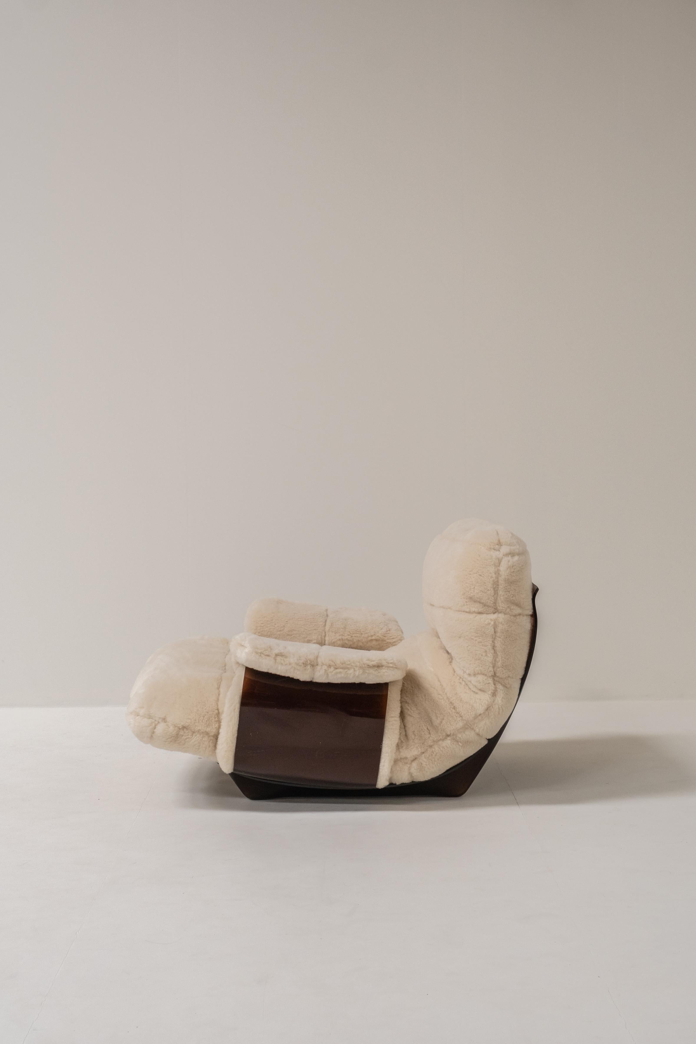 Wool Marsala 1-Seater with Footrest by Michel Ducaroy for Ligne Roset, France, 1970s For Sale