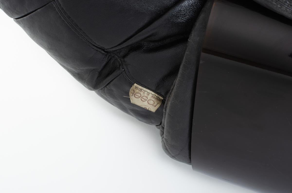Marsala 3-Seat Sofa Black Leather by Michel Ducaroy for Ligne Roset 1970 8