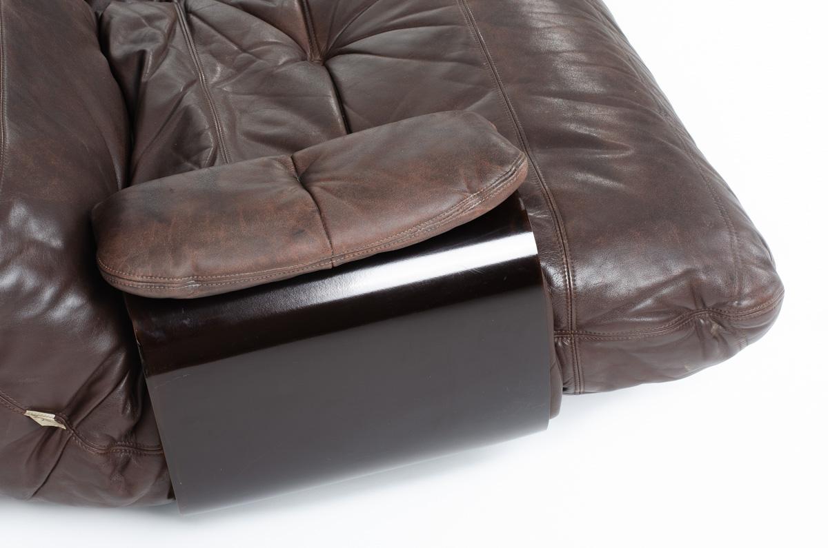Marsala 3-Seat Sofa Brown Leather by Michel Ducaroy for Ligne Roset, 1970 3