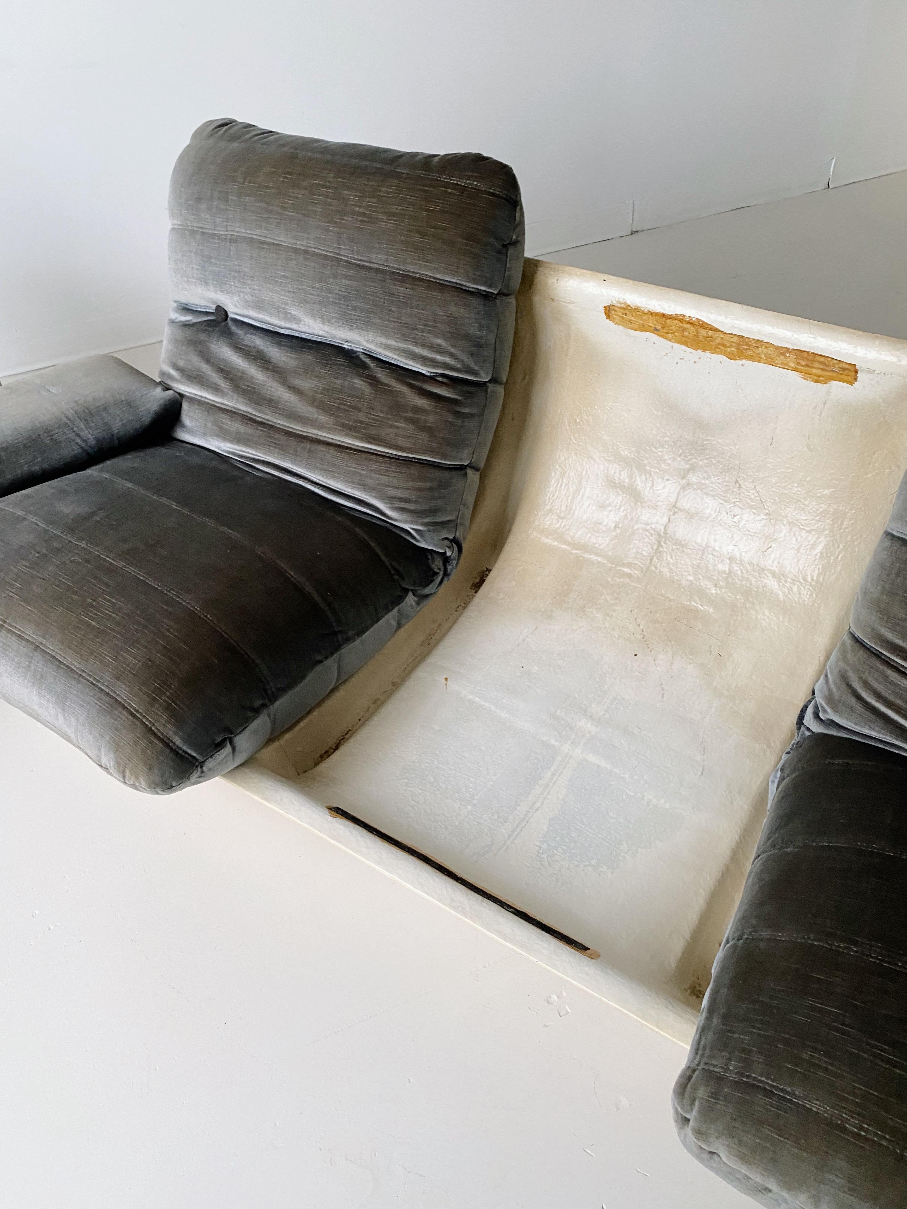 Velvet Marsala 3 Seater Sofa by Michel Ducaroy for Ligne Roset For Sale