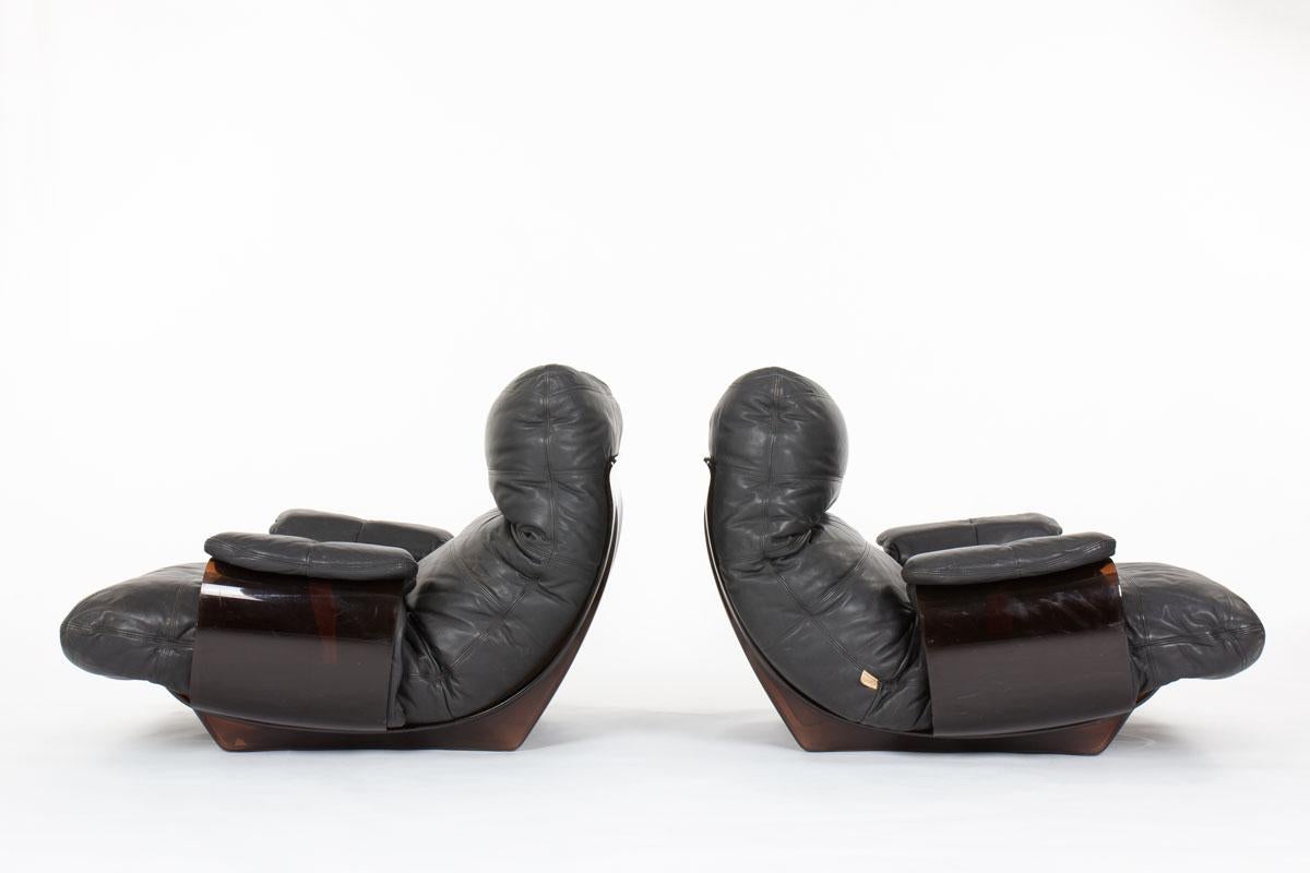 20th Century Marsala armchairs by Michel Ducaroy for Ligne Roset, 1970s, set de 2 For Sale