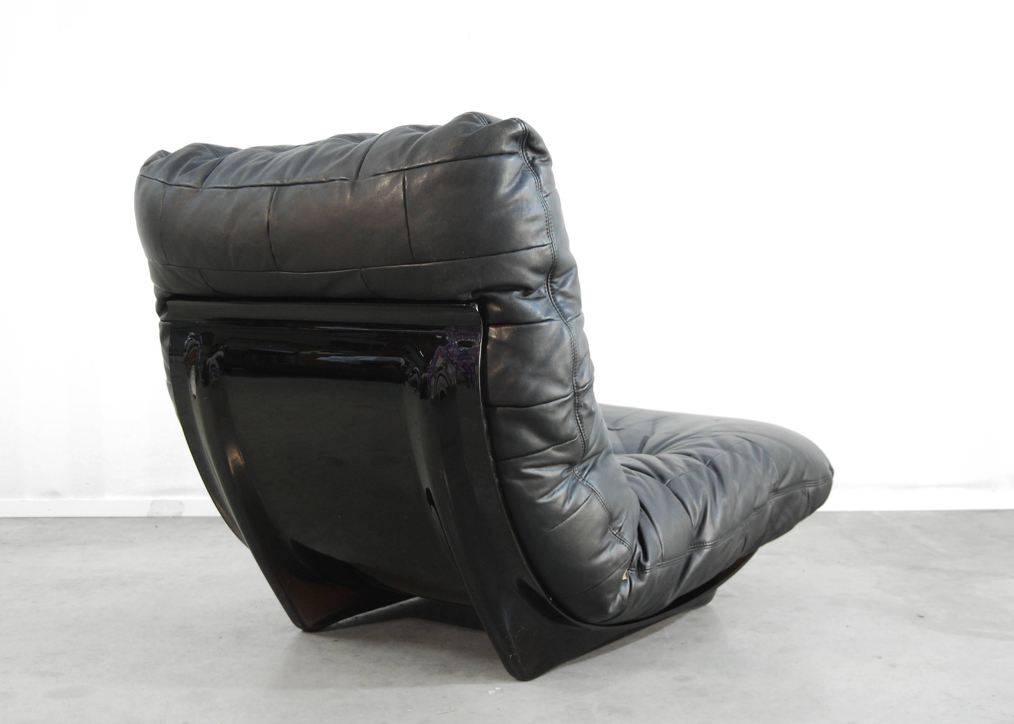 Marsala Black Lounge Chair by Michel Ducaroy for Ligne Roset, Italy, 1970s 3