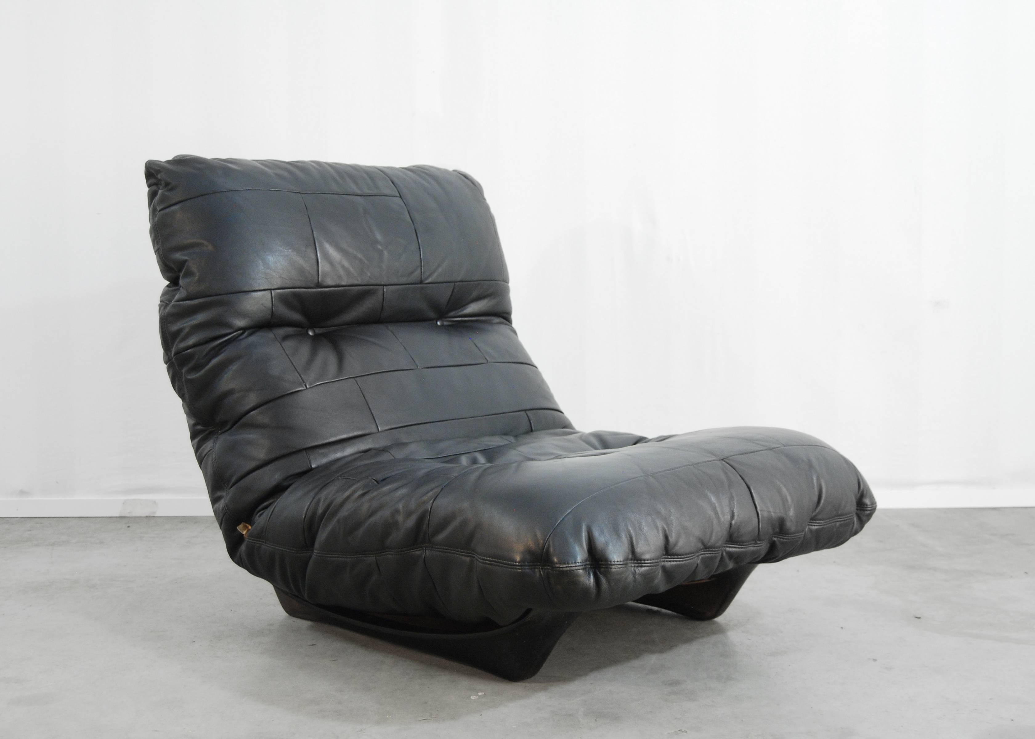 Marsala Black Lounge Chair by Michel Ducaroy for Ligne Roset, Italy, 1970s 4