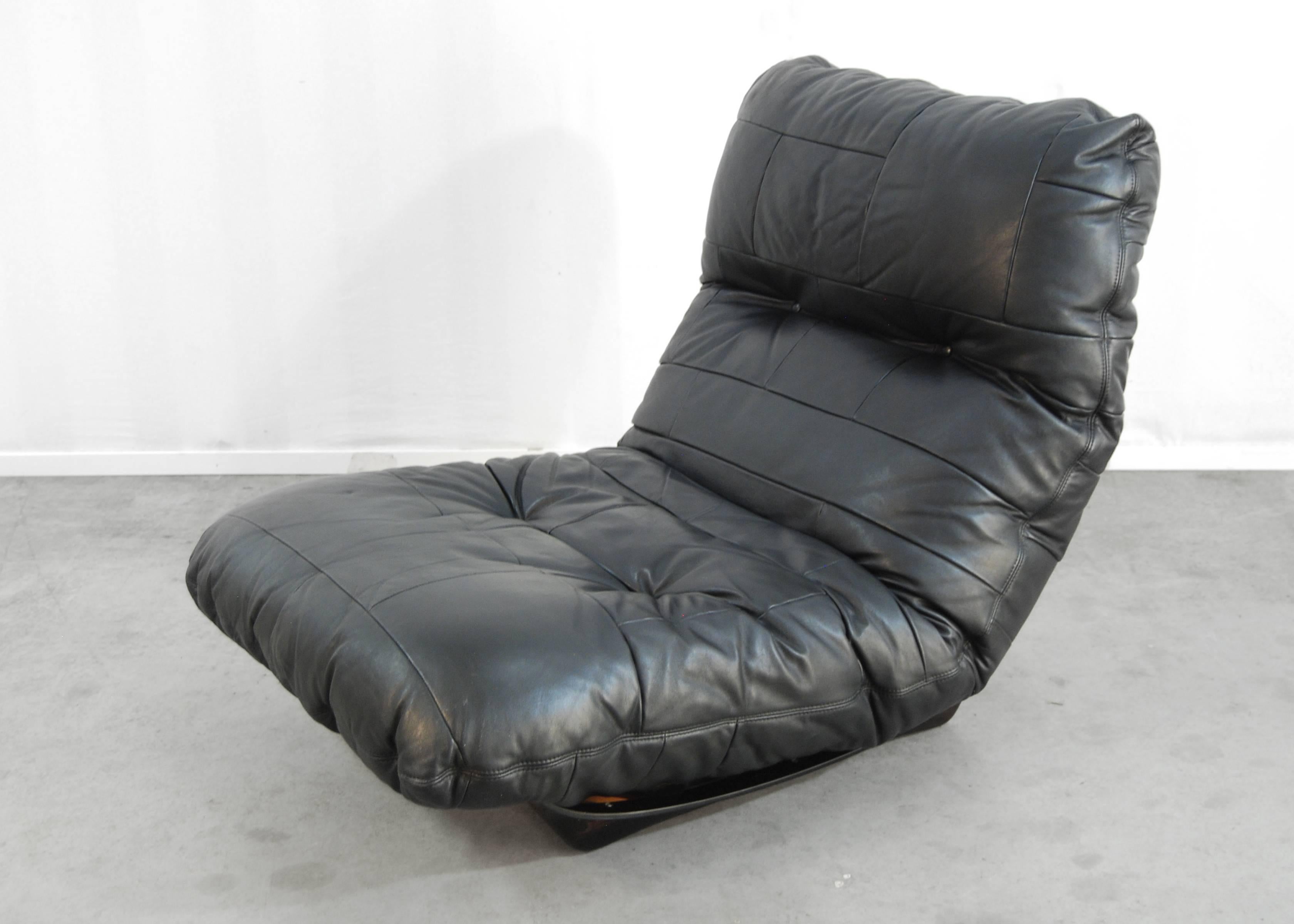 Marsala Black Lounge Chair by Michel Ducaroy for Ligne Roset, Italy, 1970s 2