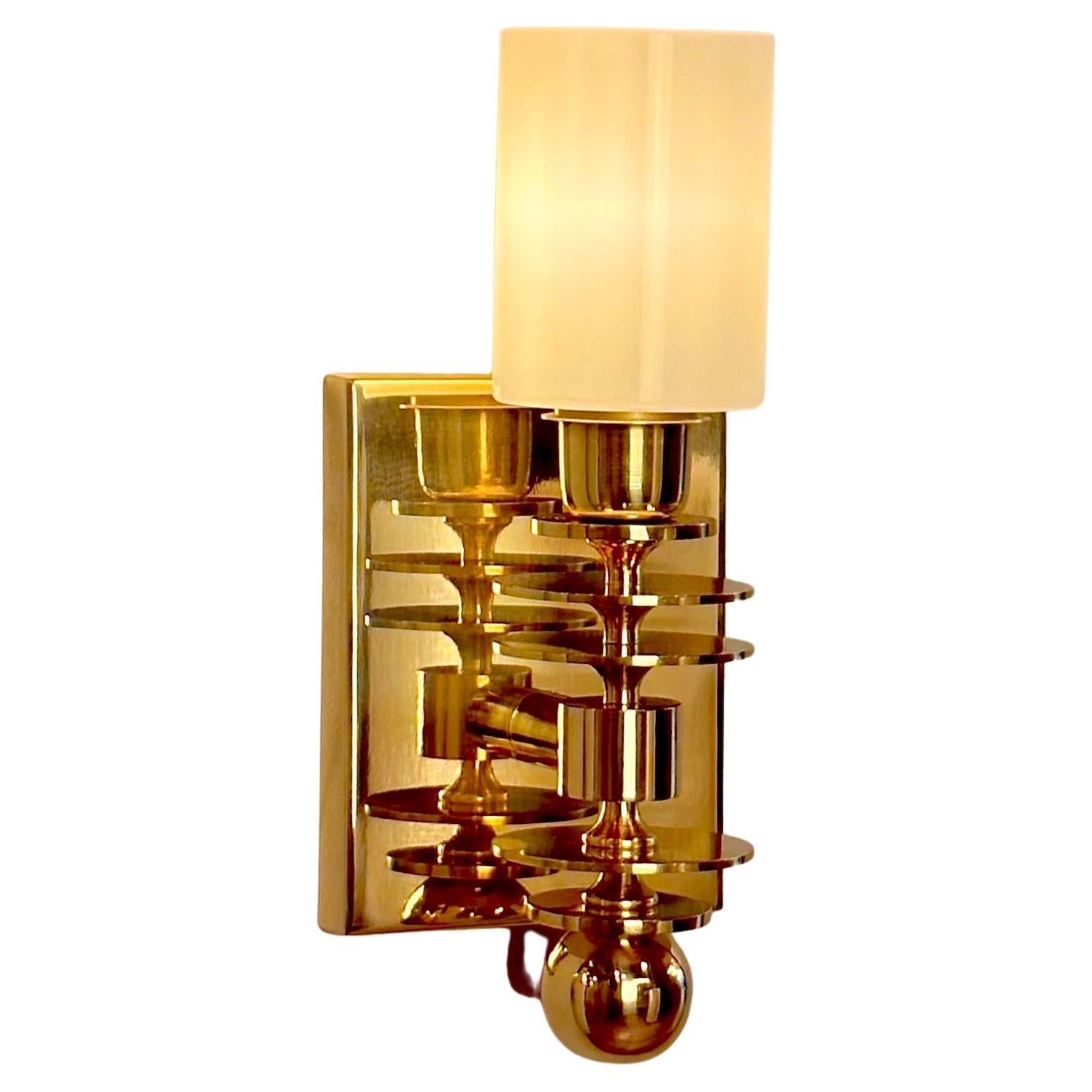 Marsala Brass Wall Sconce Mid-Century Modern Lighting For Sale