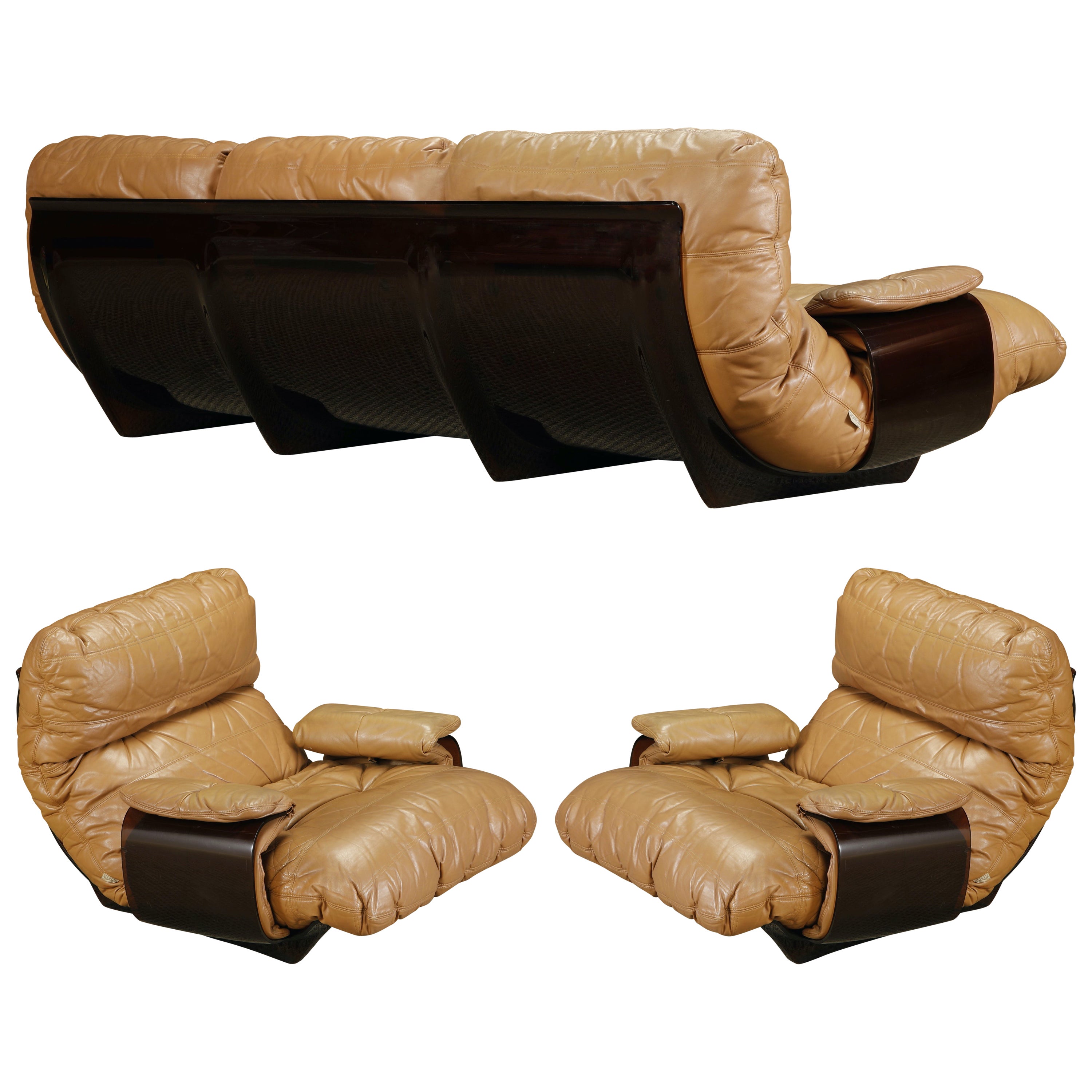 'Marsala' by Michel Ducaroy for Ligne Roset Living Room Set, c 1971, Signed