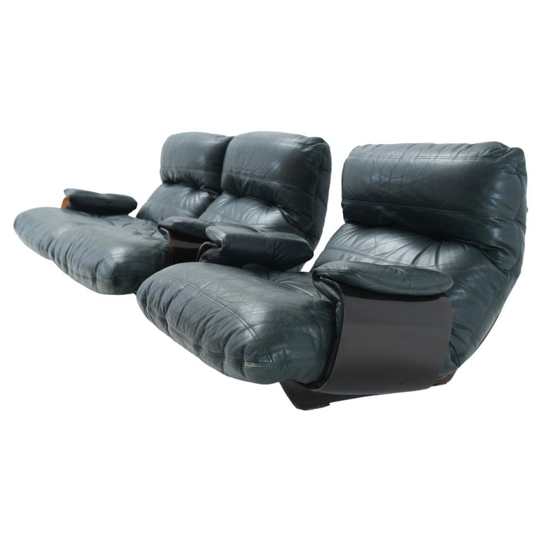 Marsala Green Leather Michel Ducaroy Ligne Roset Signed For At 1stdibs Marsala Green Leather Michel Ducaroy, Marsala 3 Pc Leather Sectional Sofa