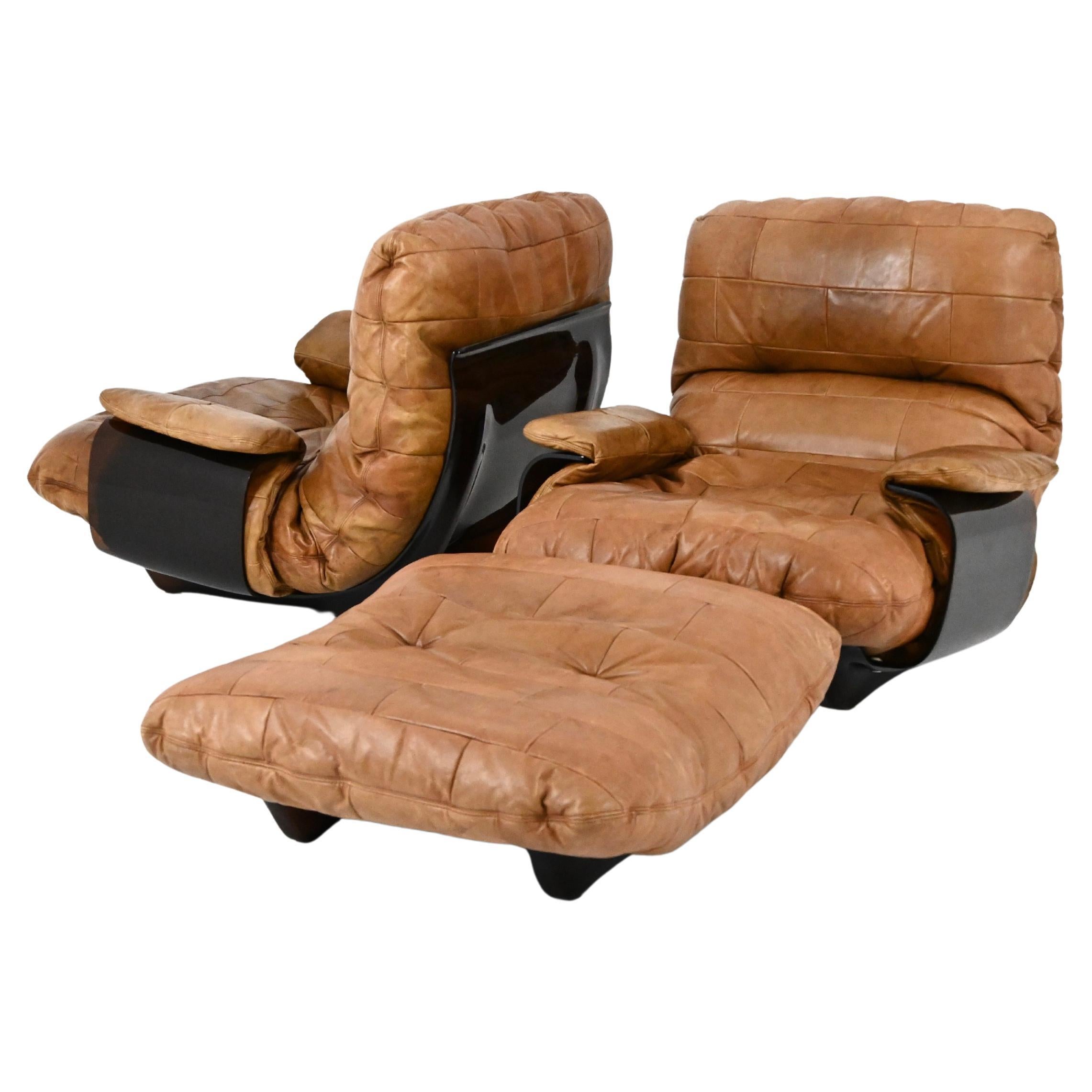Chaises longues et ottomanes "Marsala" par Michel Ducaroy pour Ligne Roset, 1970