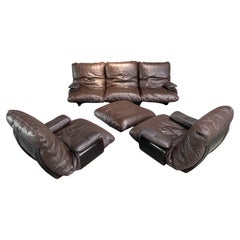 Marsala Sofa Lounge Set with Ottoman by Michel Ducaroy for Ligne Roset, 1970's