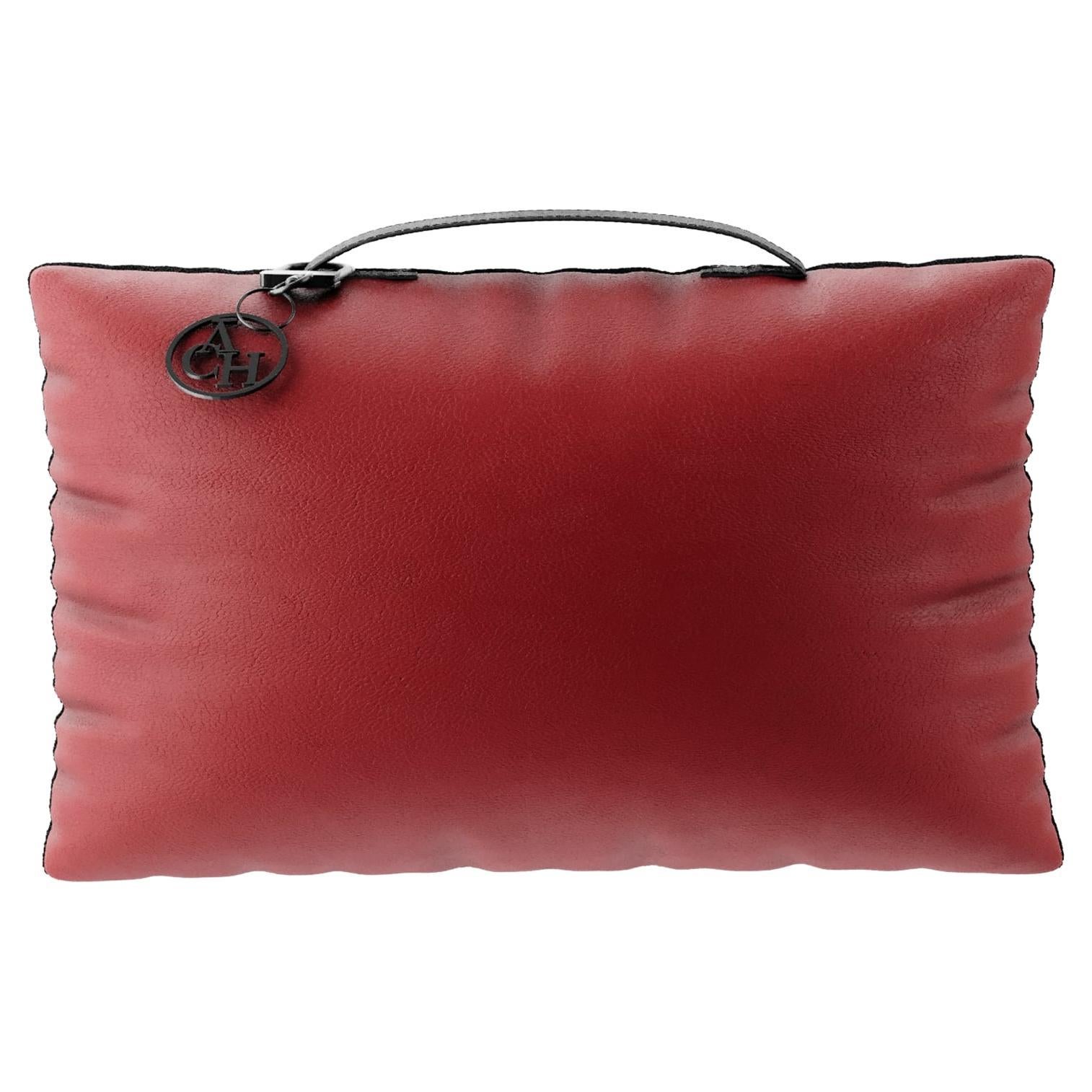 Marsala Throw Pillow, Red Modern Rectangle Cushion Outdoor/Indoor Waterproof
