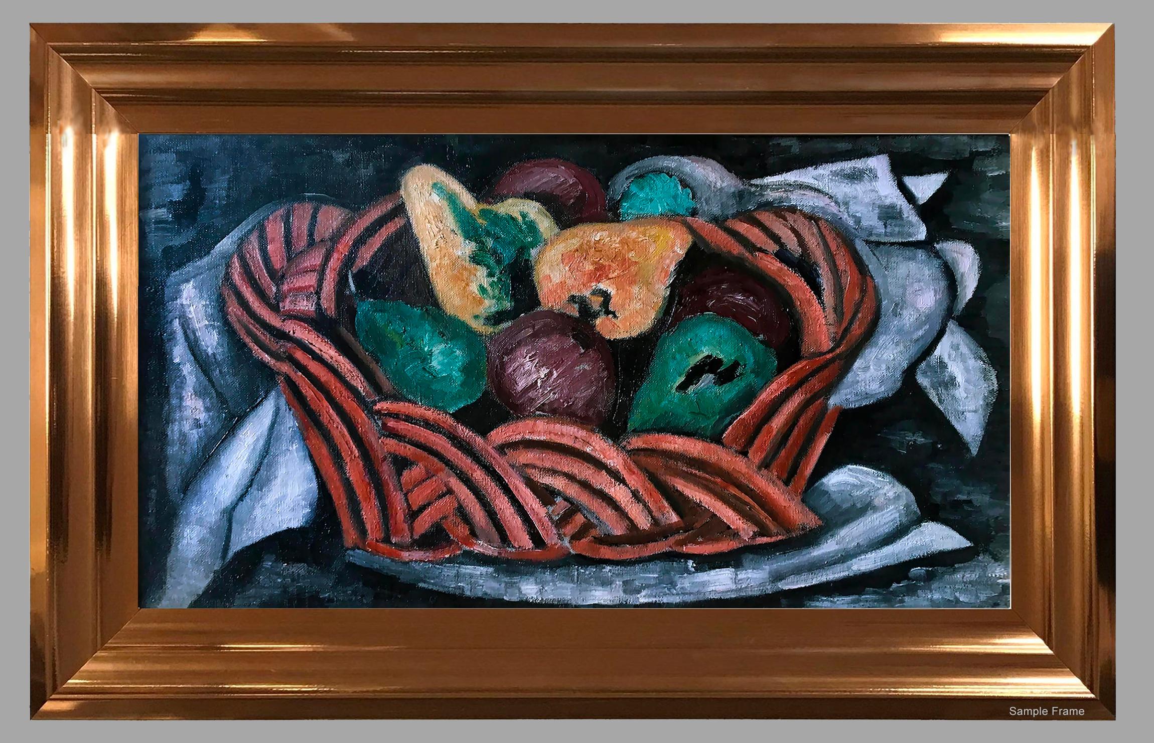 Korb mit Obst (Amerikanische Moderne), Painting, von Marsden Hartley
