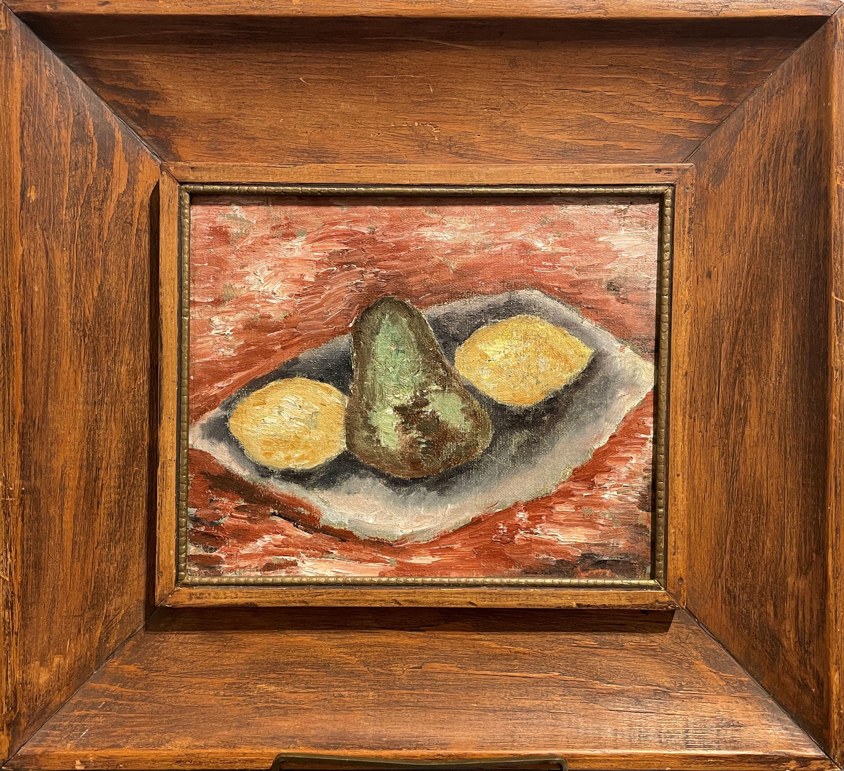 „Lemons und Birne“ Marsden Hartley, farbenfrohes Obststillleben, Moderne Kunst im Angebot 1